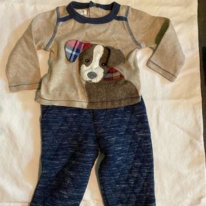 Mudpie dog appliqué outfit